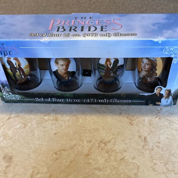 Vintage “The Princess Bride” Set of 4 16 0z. Glasses - Picture 1 of 13